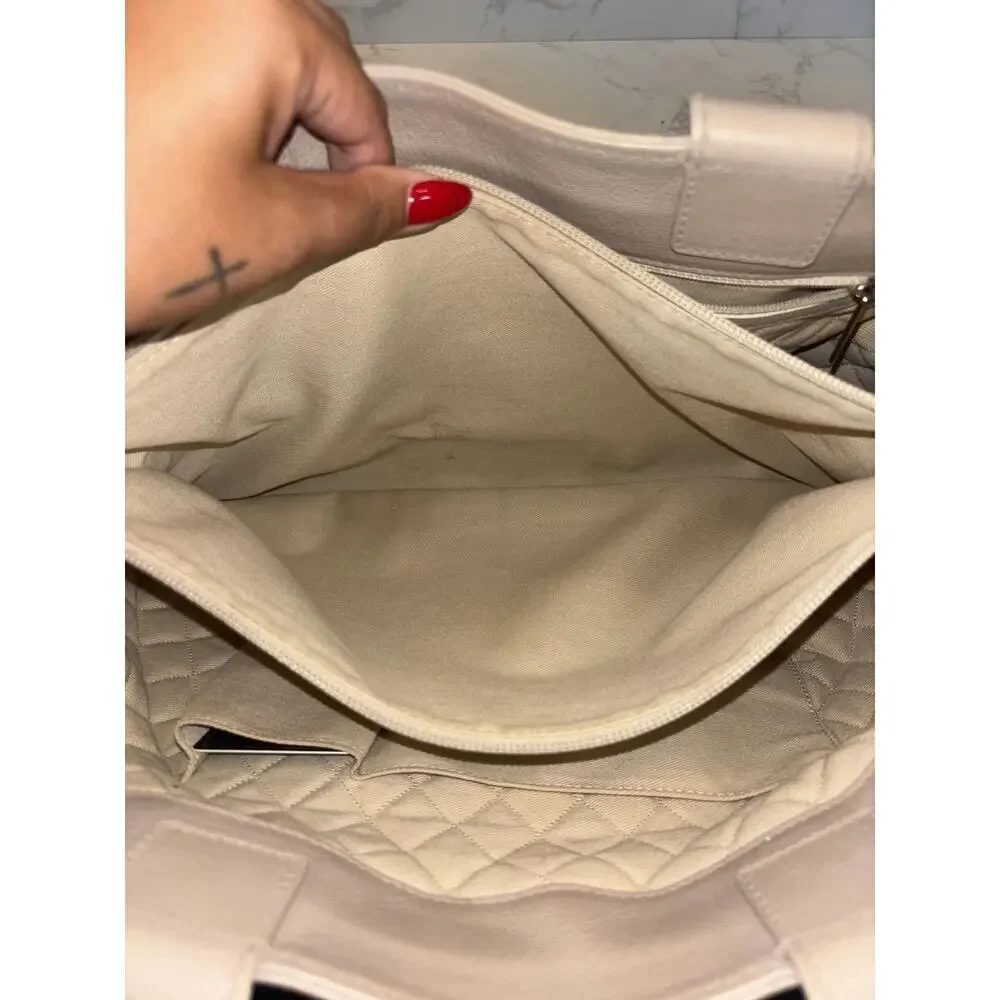 Chanel Beige Quilted Tote Bag - Excellent Condition